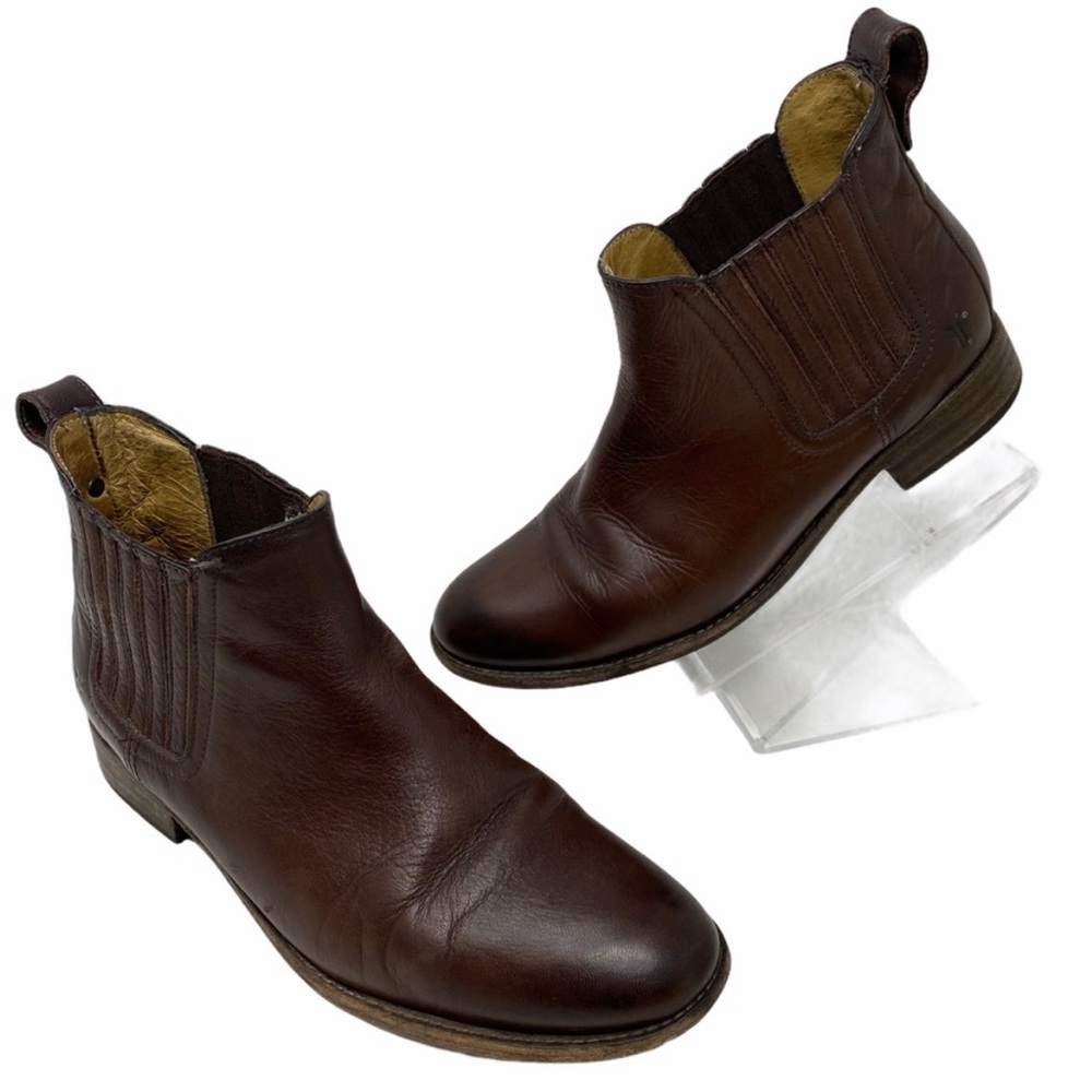 Frye Pippa Chelsea Dark Brown Leather Boots 9